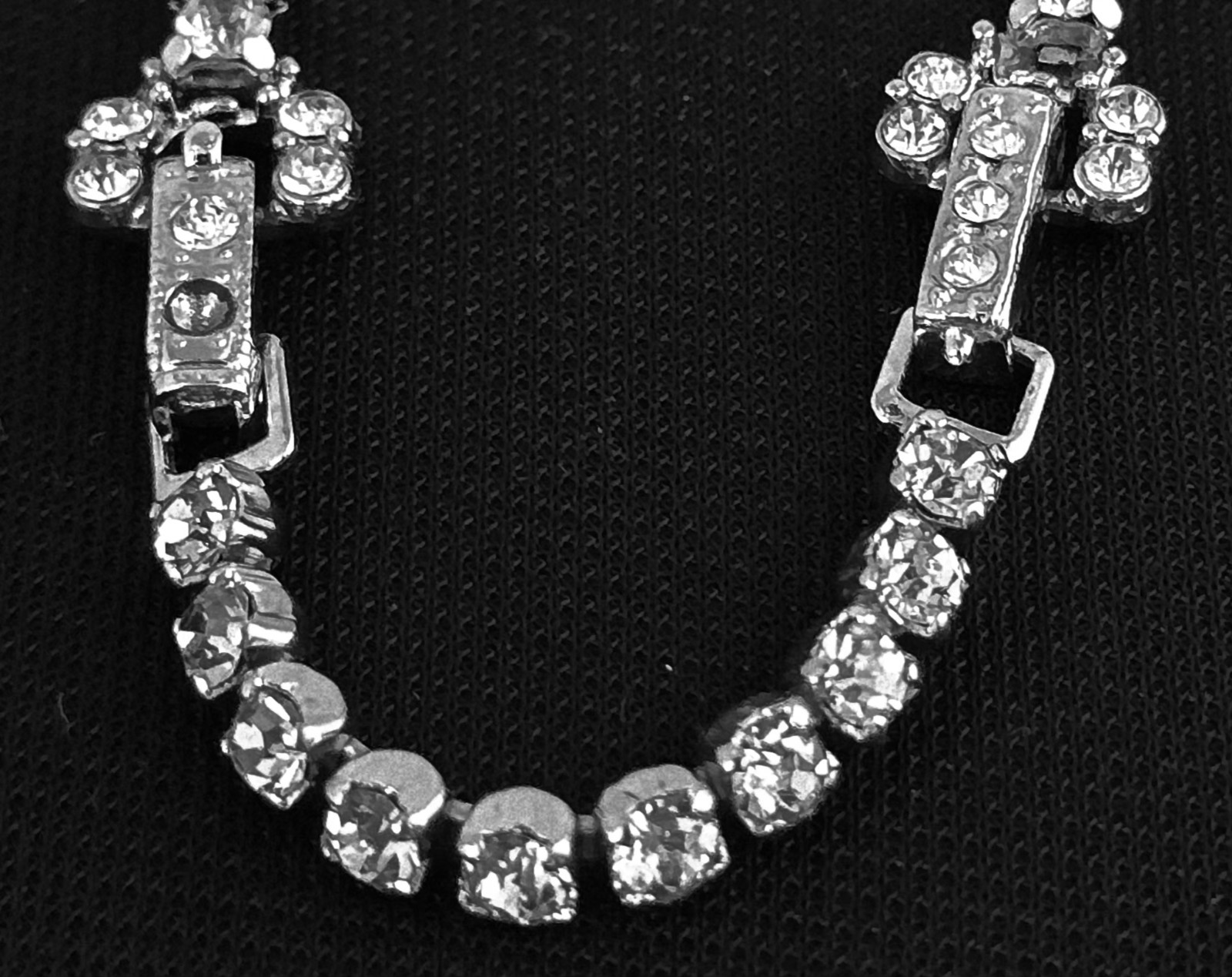 VTG KRAMER STATEMENT MARQUISE CRYSTALS NECKLACE CHOKER☆BRIDAL/ANNIVERSARY☆EC☆17″