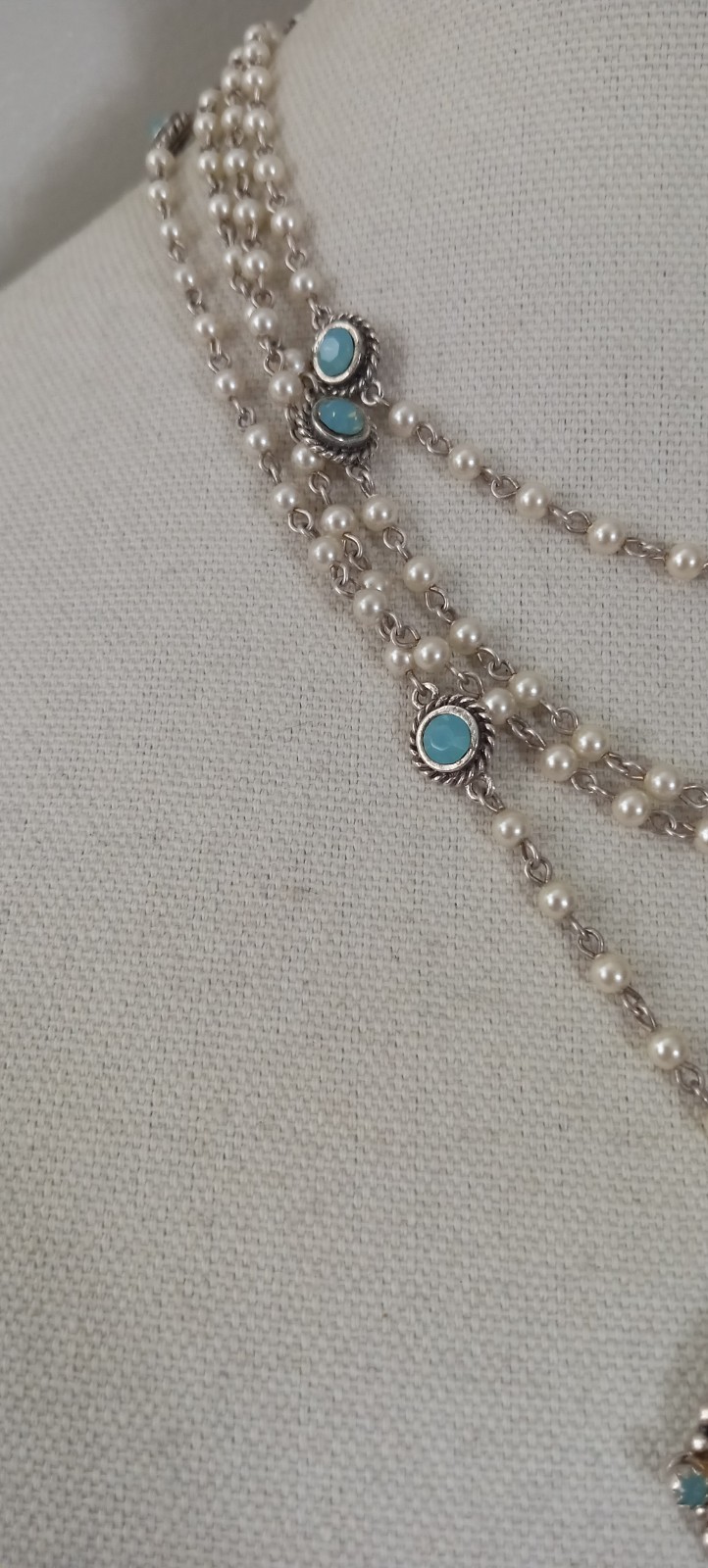 VSA Virgins Saints & Angels San Benito Magdalena Pearl Rosary Necklace