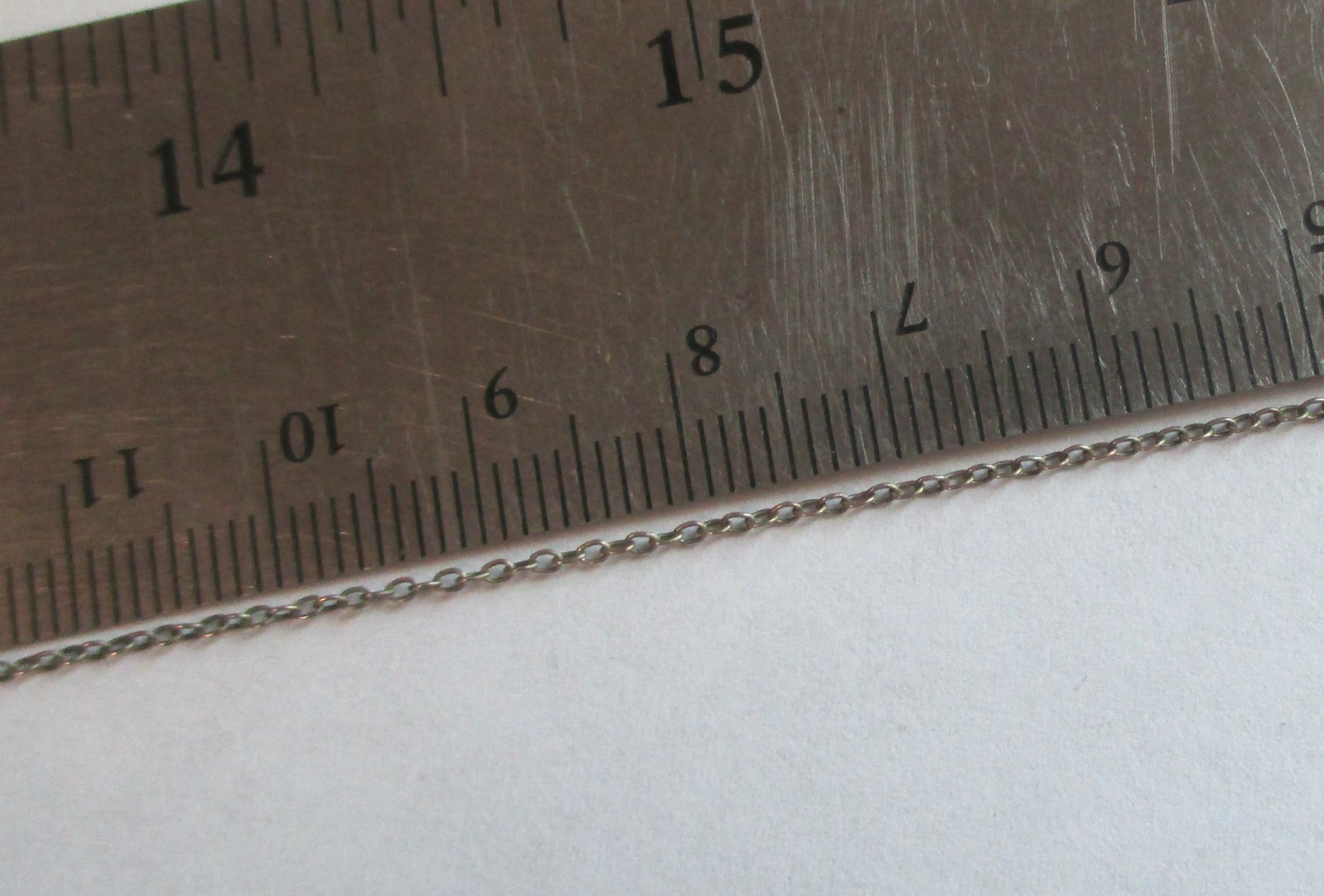 20 inch long THIN LIGHT 1.1g ROLO STYLE LINK STERLING SILVER 925 CHAIN NECKLACE