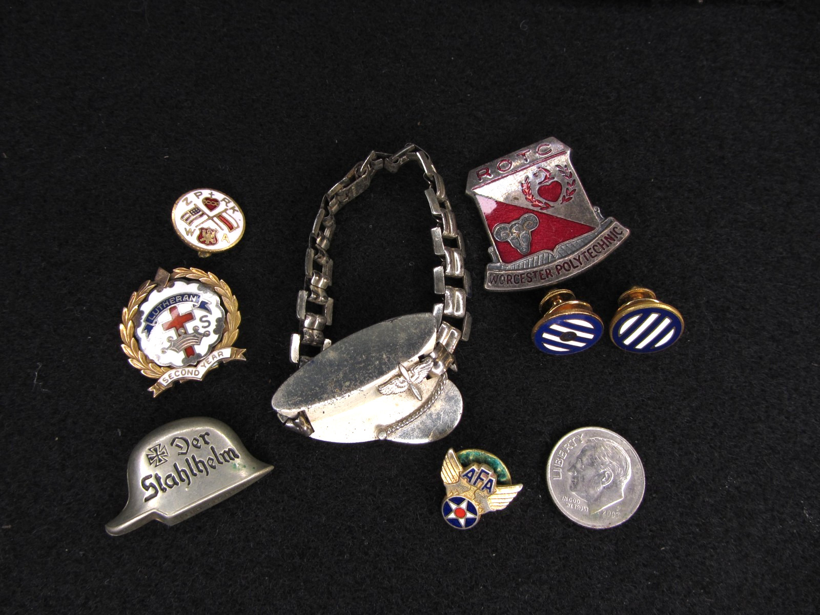 Vintage Lot Military Jewelry Lapel Bracelet