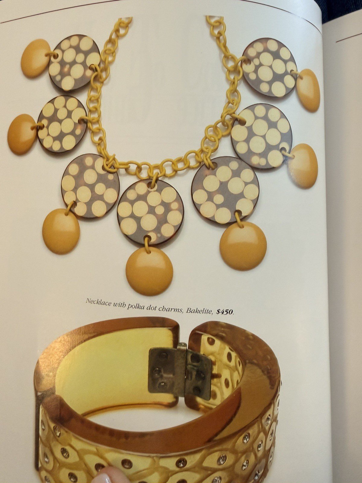 Vintage RARE Charles Elkaim Polka Dot Bakelite Bracelet