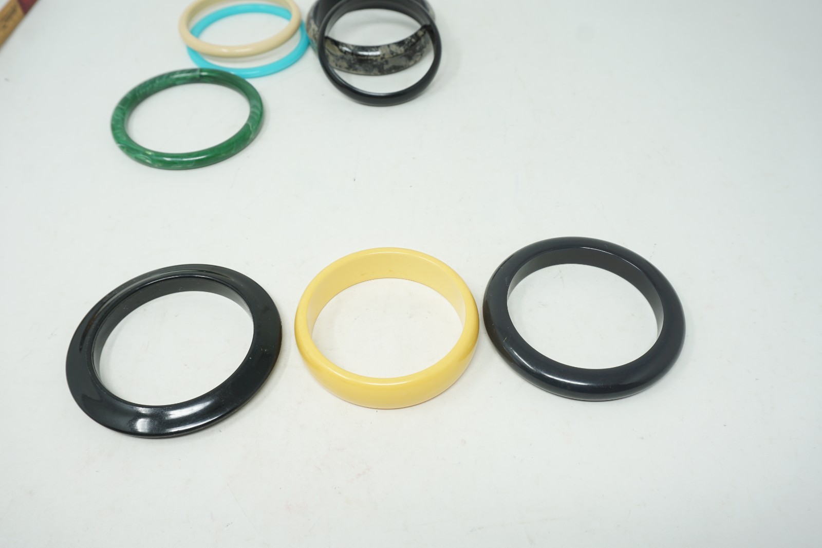 Lucite Bangle Bracelets Multiple Colors Marbled Lot Of 10 Vintage