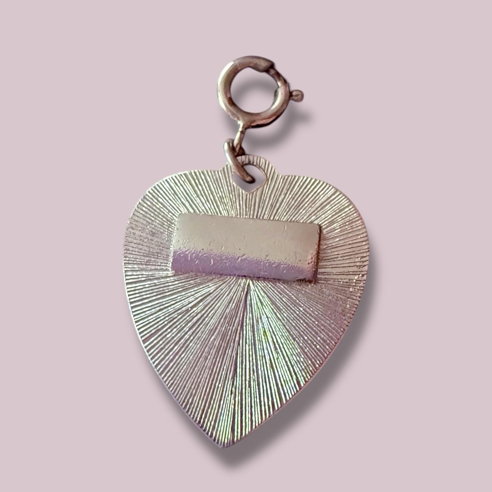 Heart Charm Pendant Silver Tone Happy Birthday Engraved Vintage