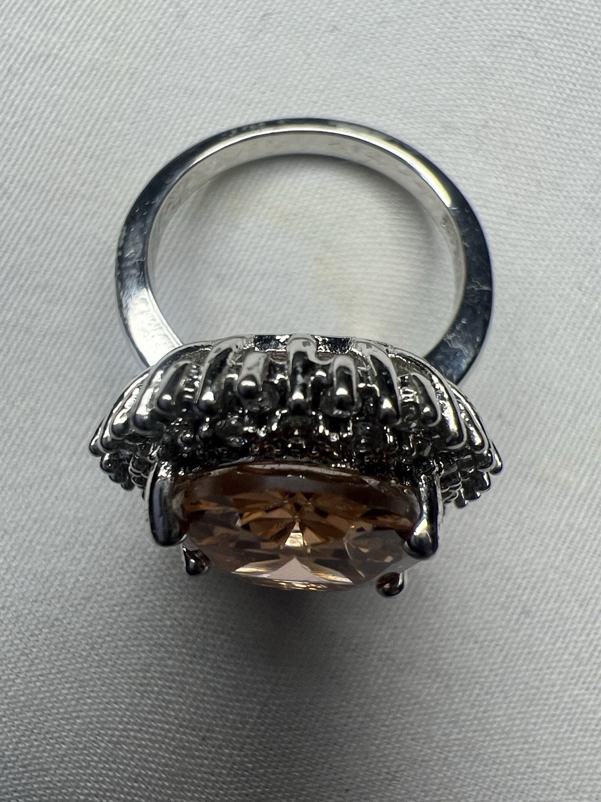 Morganite 925 With White Topaz Accents