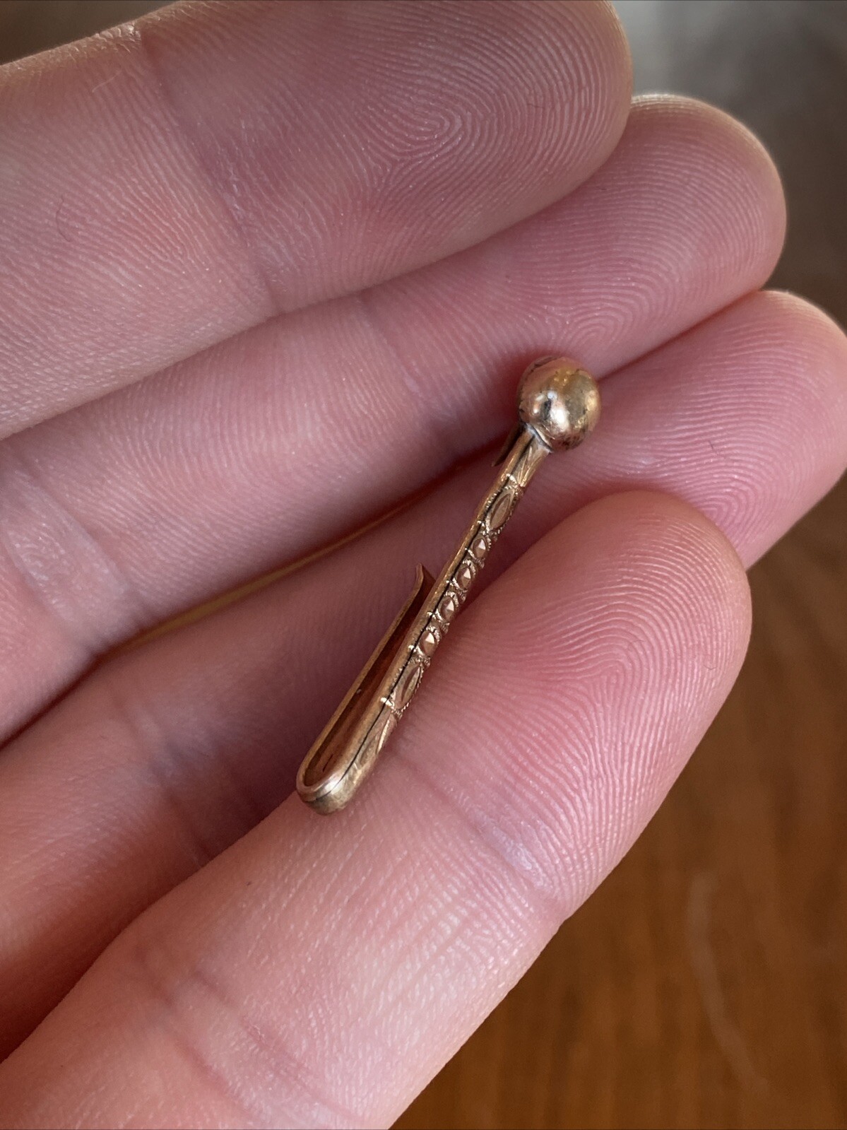 Antique Gold Plate pat’d oct 4th 1887 Bar Clip Hook Slide Clasp Pocket Shirt Tie