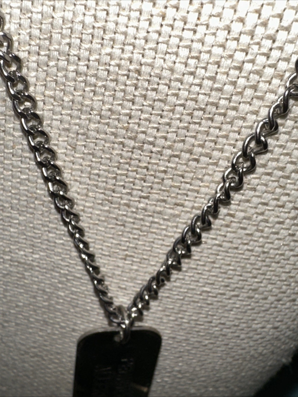 Medical Alert Necklace Penicillin Allergy Stainless Steel Tag Chain Vintage 24″