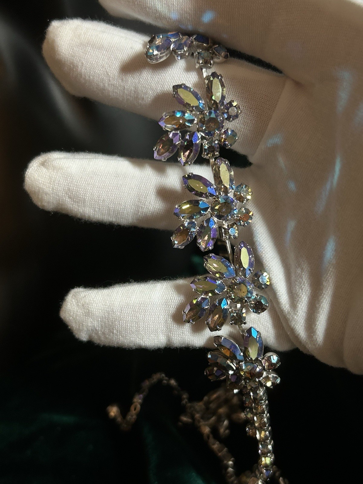 SHERMAN Set Signed Swarovski Aurora Borealis Rhinestones Demi-Parure
