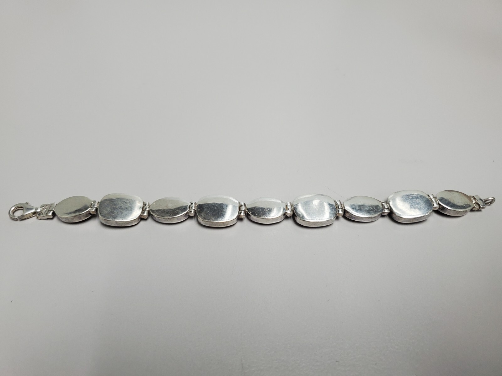 Vintage Red tiger’s eye & Ocean Jasper 925 Silver Bracelet Women 7″ 30g