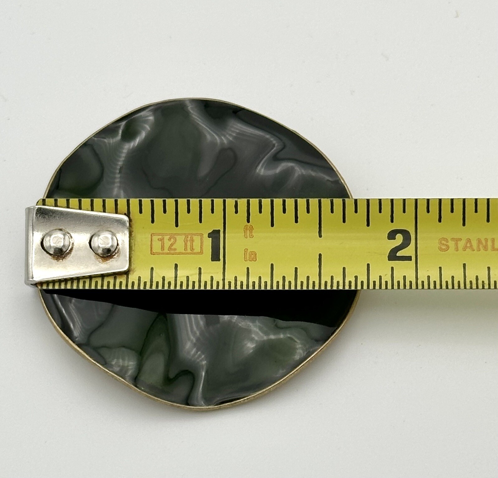 Pilgrim Brooch “Emerald Green” Enamel Pin Metal Backing Wavy From Denmark 1.5”