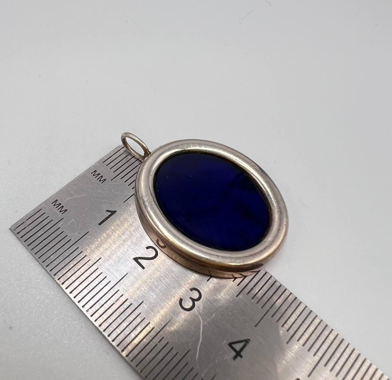 Vintage Sterling Silver 925 Pendant with Blue Fluorite Quartz Adult Unisex Gift