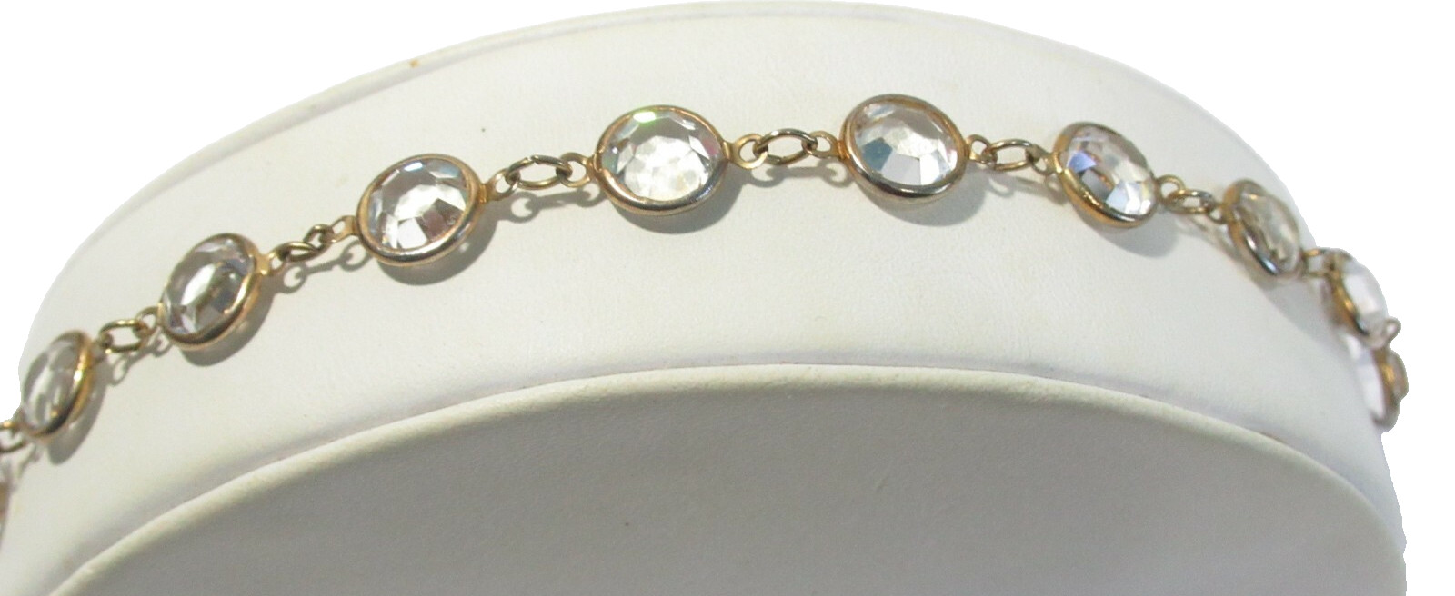 CLEAR BEZEL SET CRYSTAL VINTAGE BRACELET SPARKLE