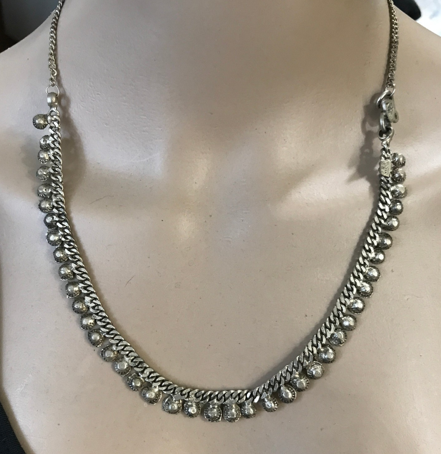 Vintage Antique Indian Sterling Silver Stamped 20″ Necklace 30g