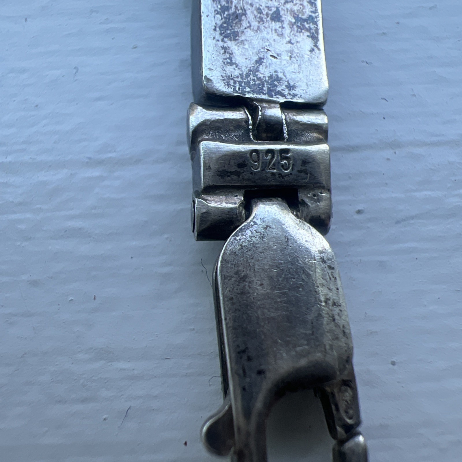 Vintage Sterling Silver 9.25 Multi Stone Inlay Bracelet 14 Grams 7” Long