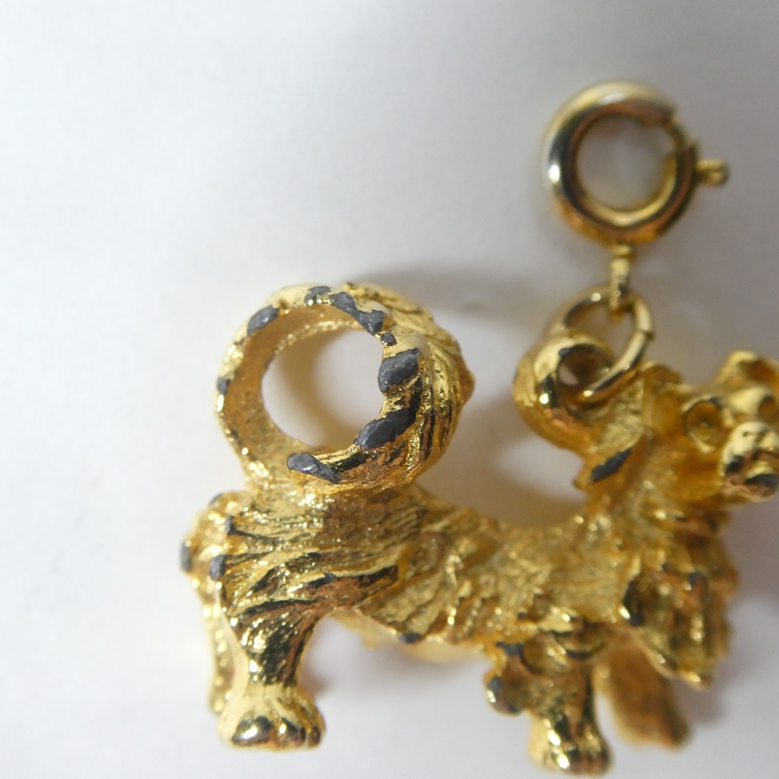 Goldtone Dog 3D Charm Pendant Vintage Coro Cellini?