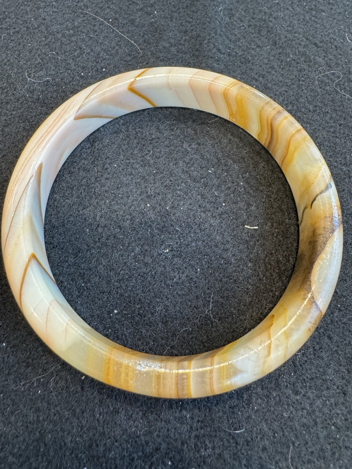 Vintage Vintage Natural Agate Banded Bangle Bracelet