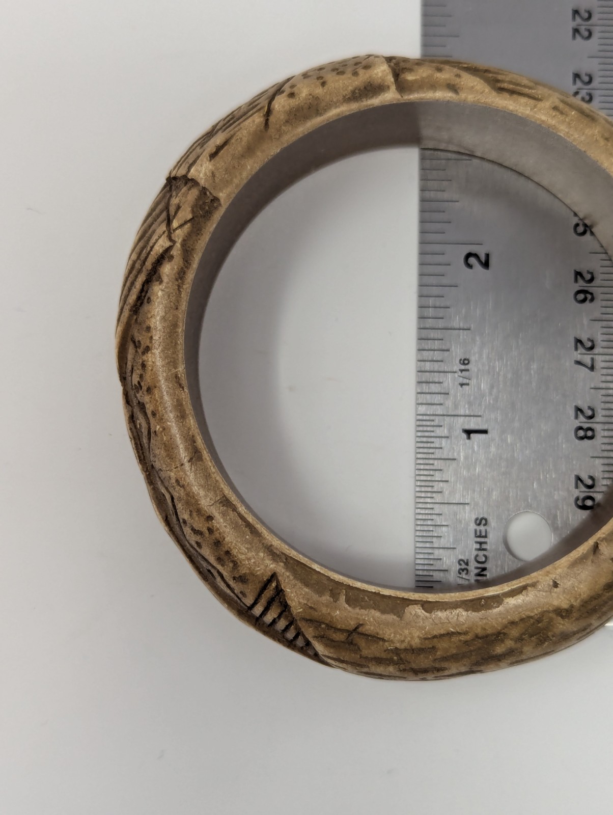 Vintage Hand Carved Bangle Bracelet Tribal African Ethnic Boho Jewelry