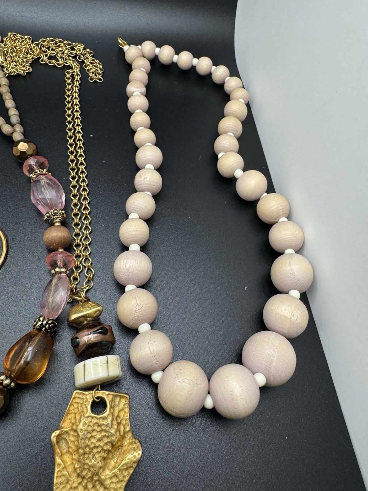Vintage Estate Jewelry Lot Necklaces Earrings Bracelet Beaded Gold Tone