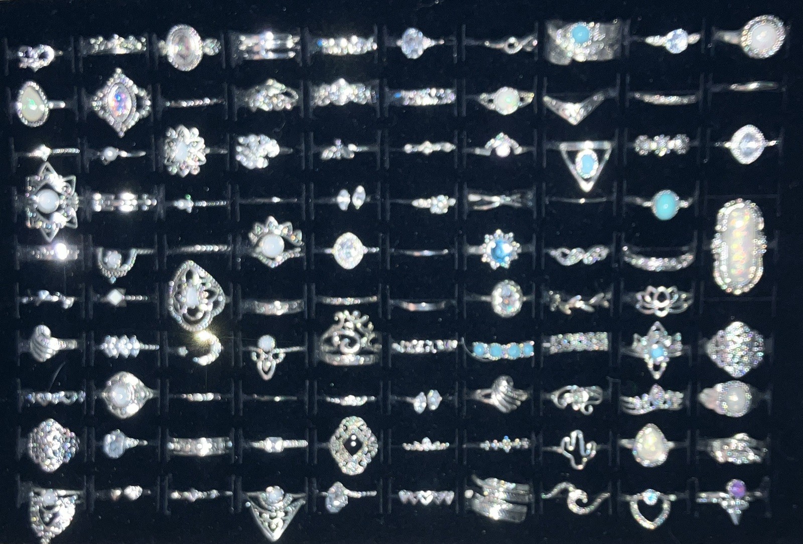 New Wholesale 50 Fashion Rings w/ Mixed Metals, mixed sizes with various stones!