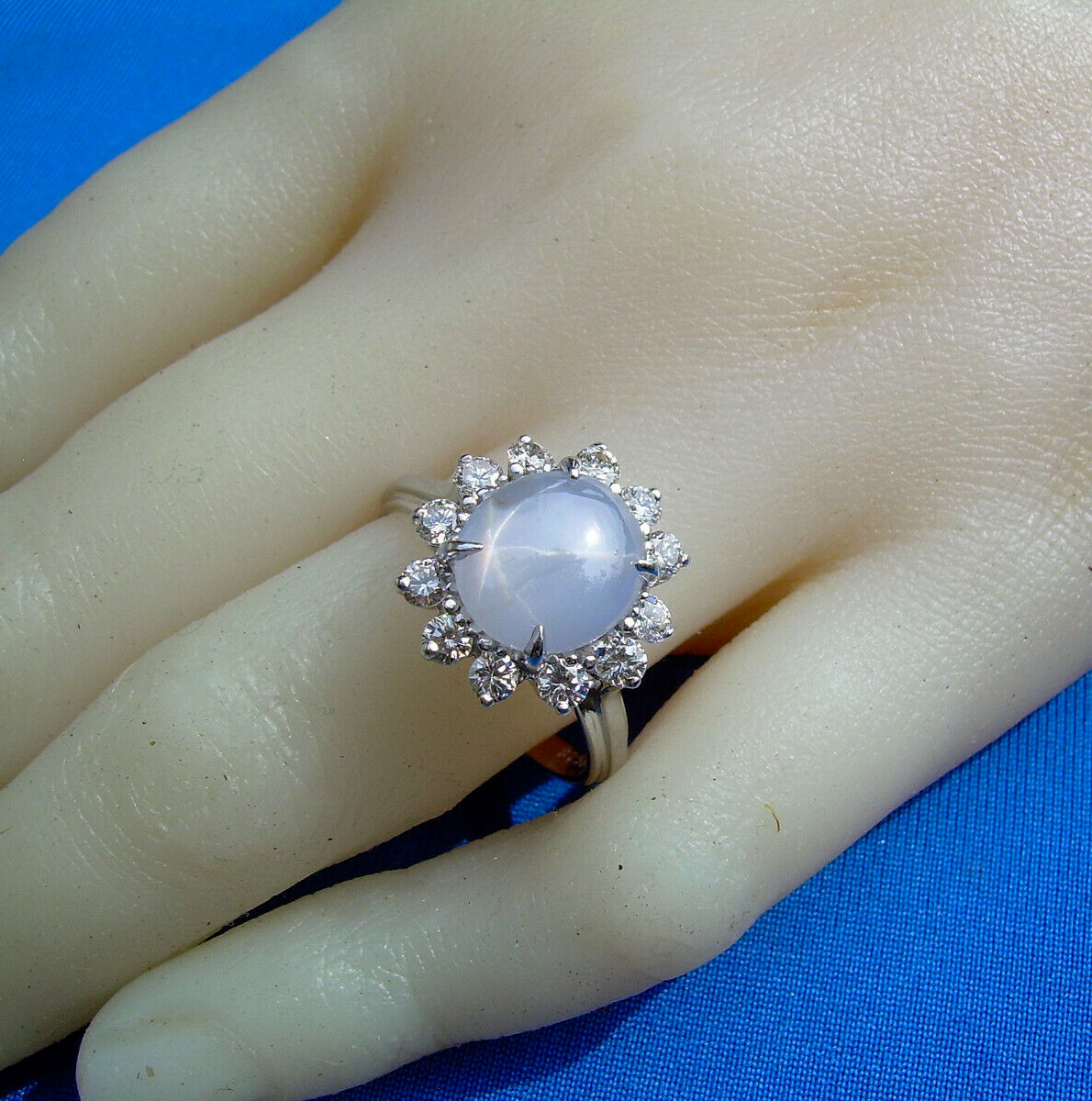 Original EARTH MINED STAR SAPPHIRE DIAMOND Deco Engagement Ring Diana Solitaire