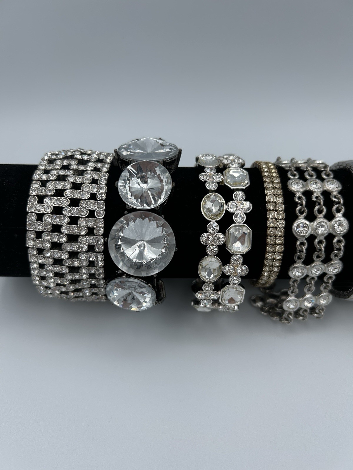 Vintage Rhinestone Crystal Sparkle Bracelets Lot Of 11 Various Styles