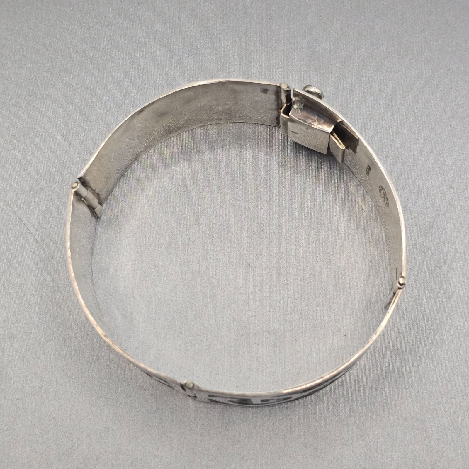Vintage Taxco Sterling Silver Turquoise Inlay Bracelet 7″ Eagle 3 Signed AMD 30g