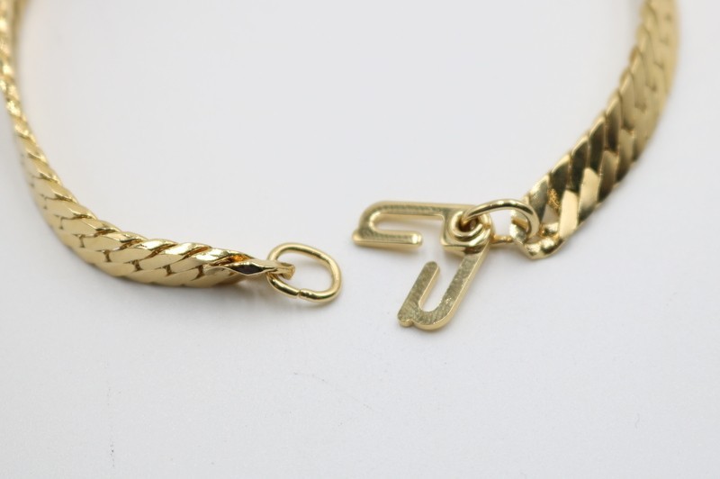 NOS Speidel Yellow Gold Tone Blank ID 8″ Flat Curb Link Bracelet Made in China