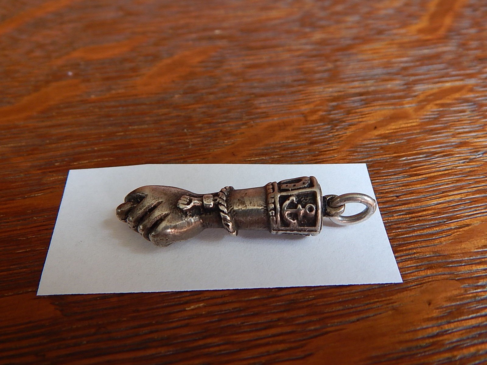 Antique Figa 800 Silver Lucky Pendant Very Good Detail