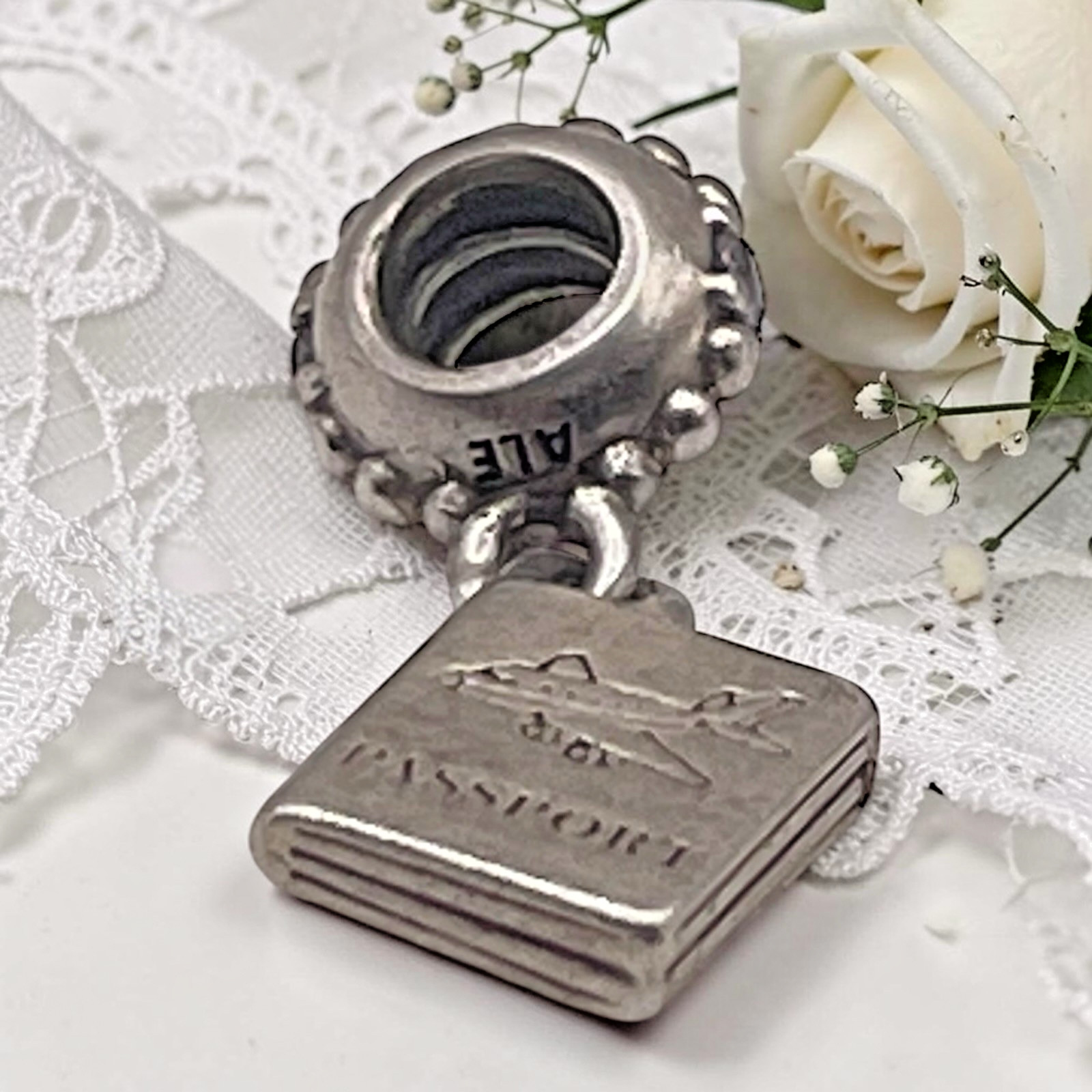 Pandora Sterling Adventure Awaits Airplane Passport Dangle Travel Charm 791147CZ
