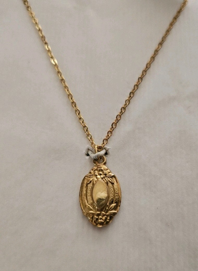 1950s GARTNER GF Gold Filled ART DECO PENDANT On 12″ Chain SOLD for $18 in 50s