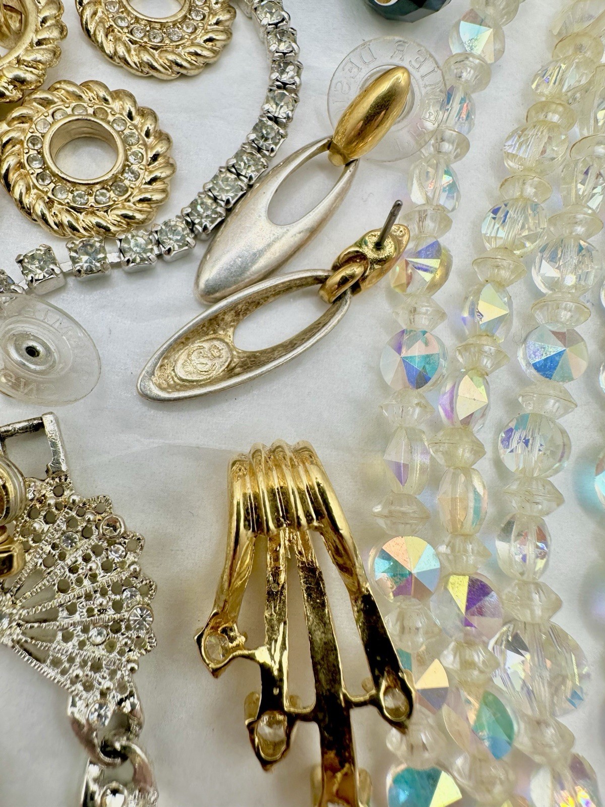 Antique VTG Estate Jewelry Gold Tone Monet Avon Crystal Romantic Sparkle Read