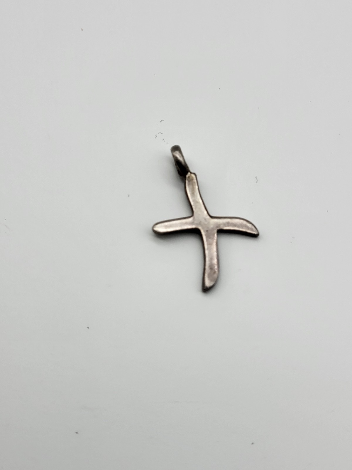 Vintage Sterling Silver cross abstract pendant Letter T