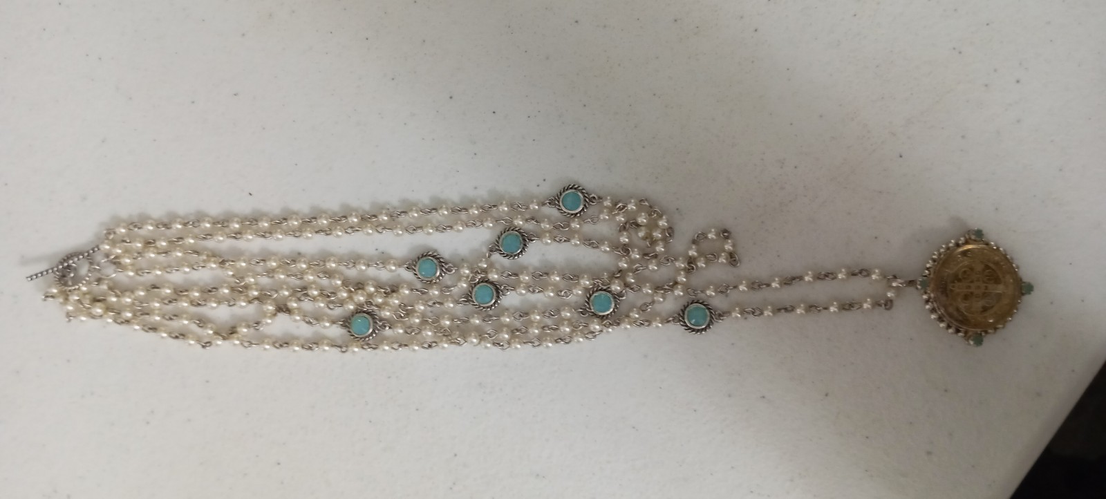 VSA Virgins Saints & Angels San Benito Magdalena Pearl Rosary Necklace