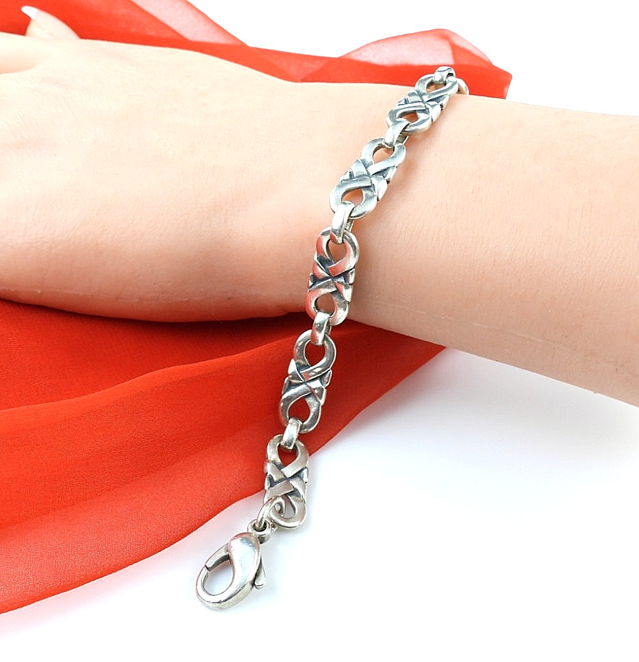 Retired James Avery 925 Sterling Silver X Link Bracelet Heavy Link Jewelry