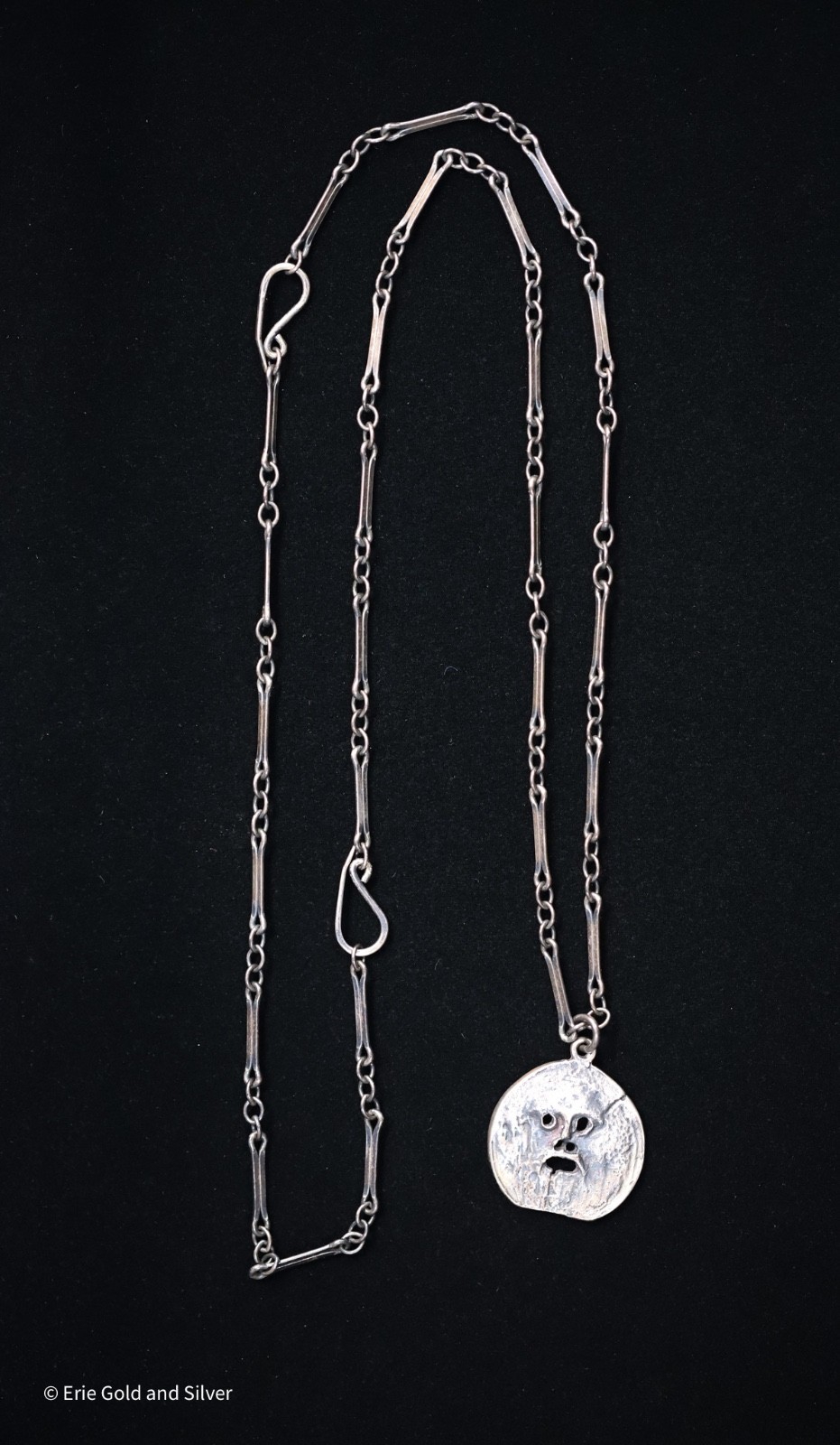 Ed Levin Sterling Silver Abstract Bocca Della Verita 22″ Necklace – RARE