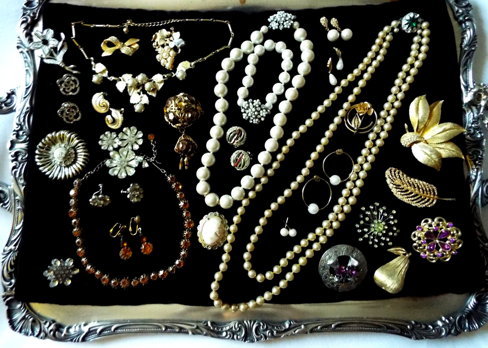 Vintage Hi-End Jewelry Pearl Rhinestone Lot Kramer, BSK, Coro, Lisner, Mizpah
