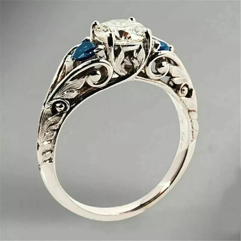 2Ct Art Deco Vintage Style Lab Created Diamond Wedding 14K White Gold FN Ring