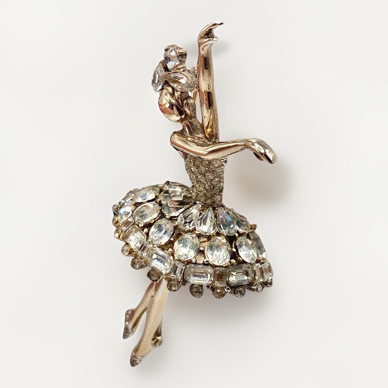 Vintage Crown Trifari Alfred Philippe Symphony Ballerina Rhinestone Brooch