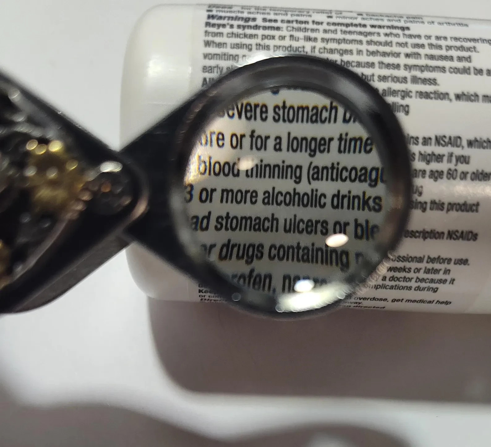 Antique Silver Gold Tone Floral Heart Magnifying Loupe Pendant Necklace 20 x