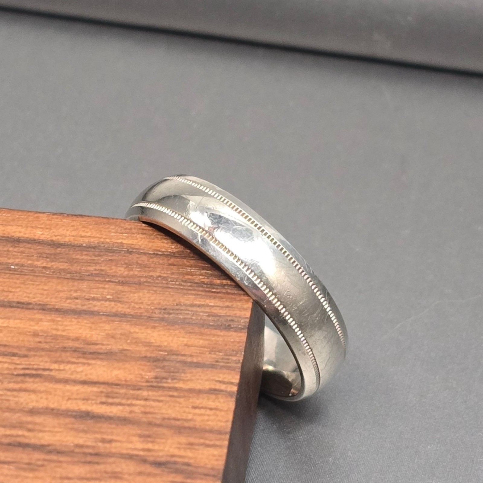 Vintage Sterling Silver Double Milgrain Wedding Band Ring Size 12 Heavy 6mm