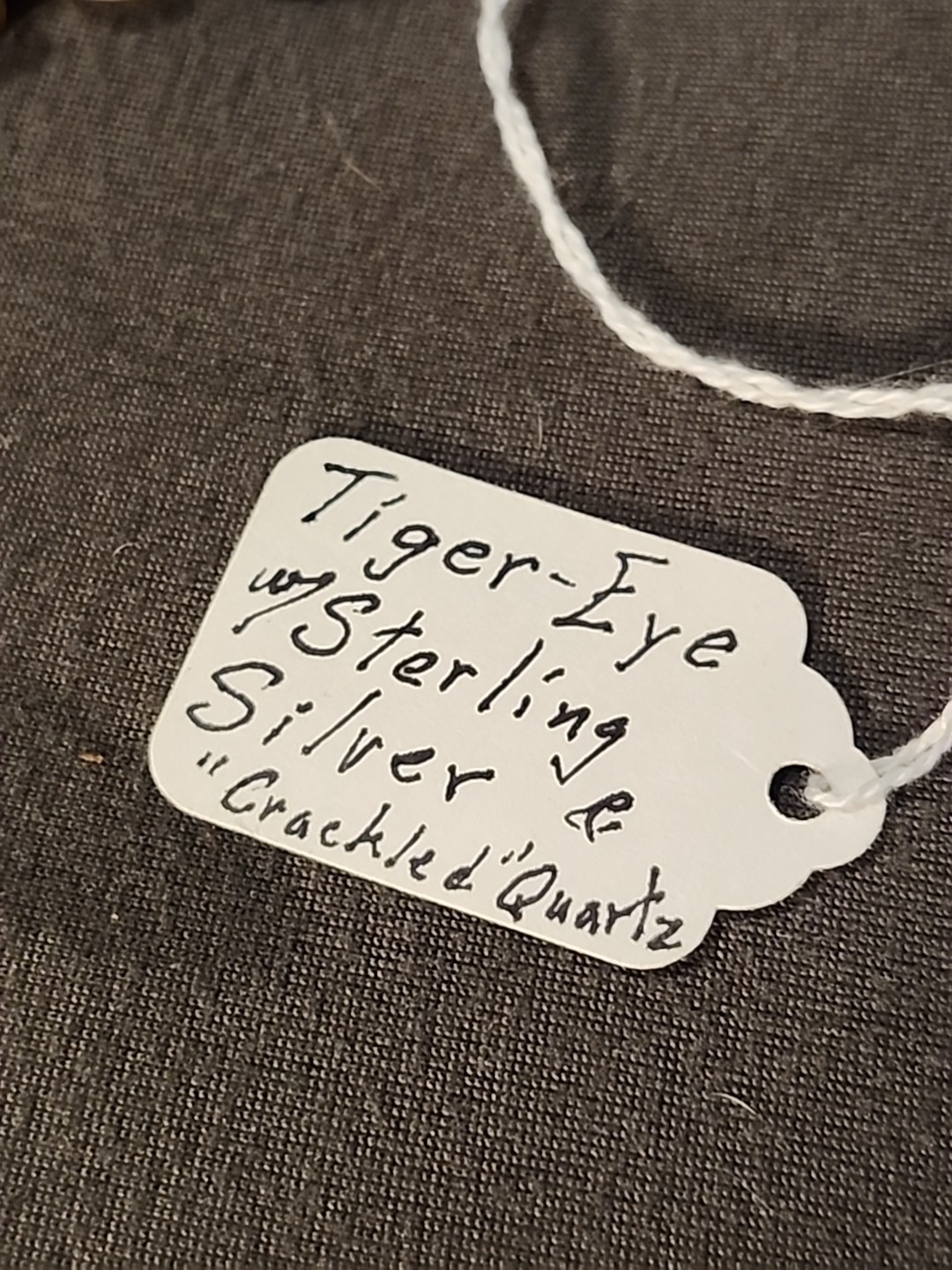 Beautiful Tiger Eye Stone Necklace 24 Inch sterling silver trim