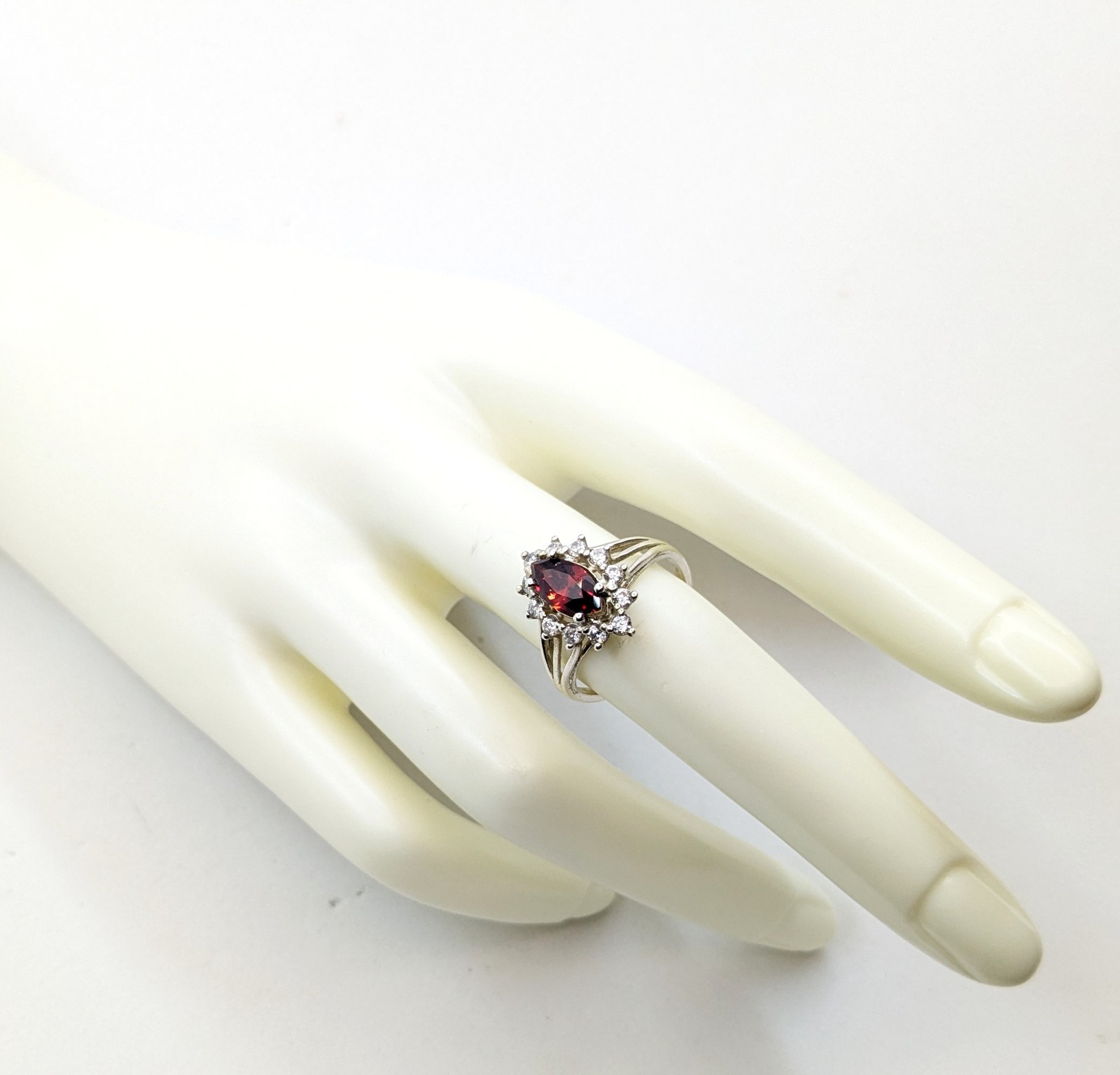 Vintage Luxury RING Silver 925 with Big Bright Stone -size: 7.5US (17.5mm) | #4