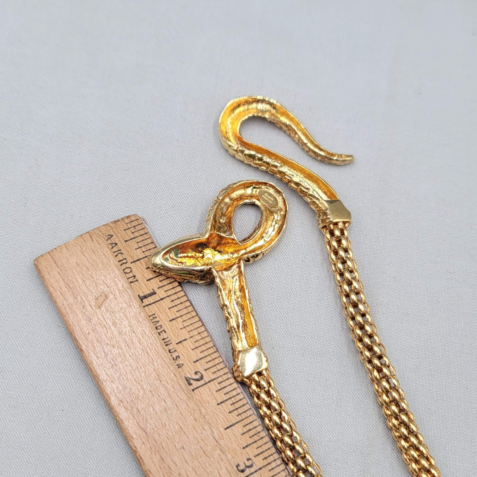 Vintage Signed Snake Collar Necklace Made in Italy Unknown Signature 20″