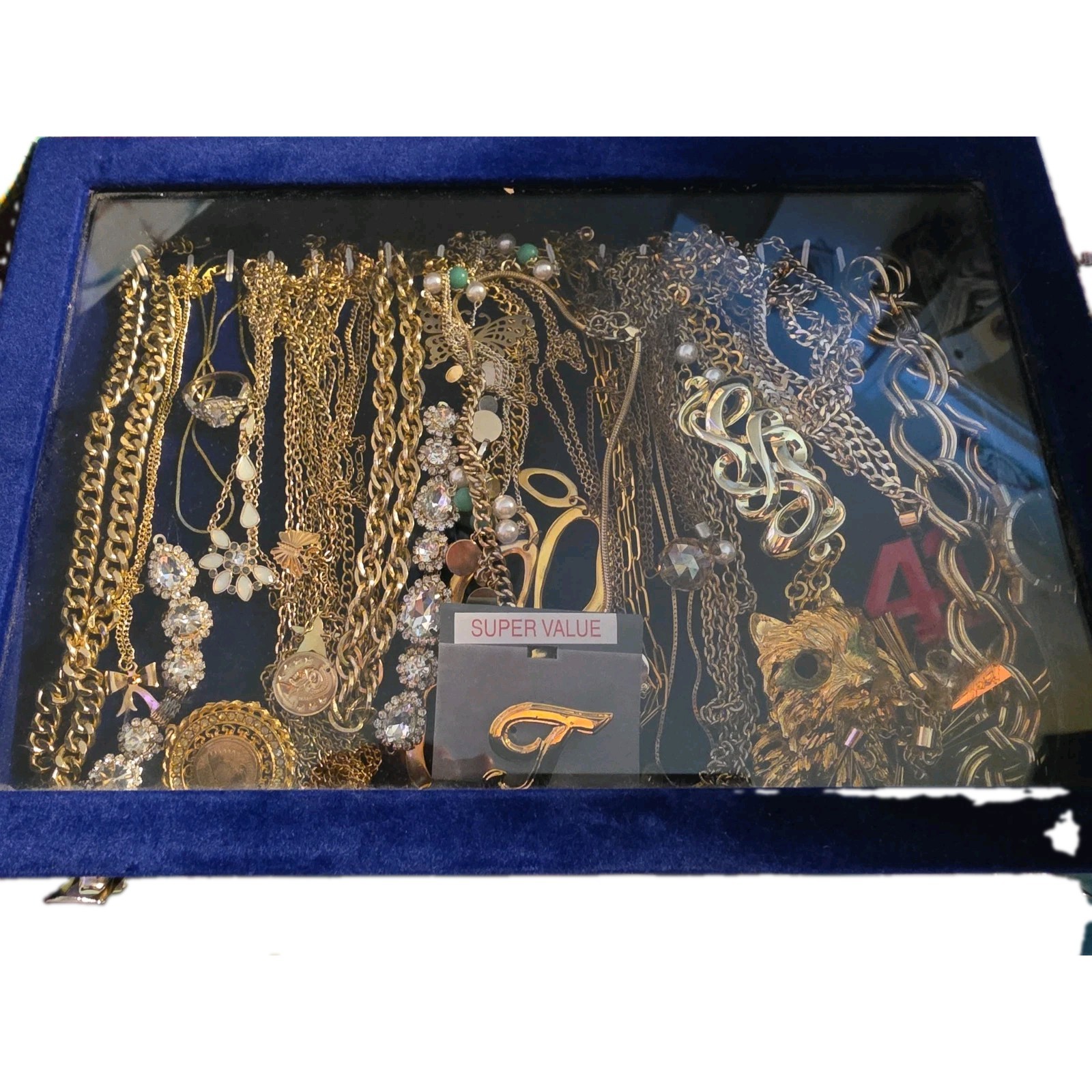 vintage statement necklace lot gold tone