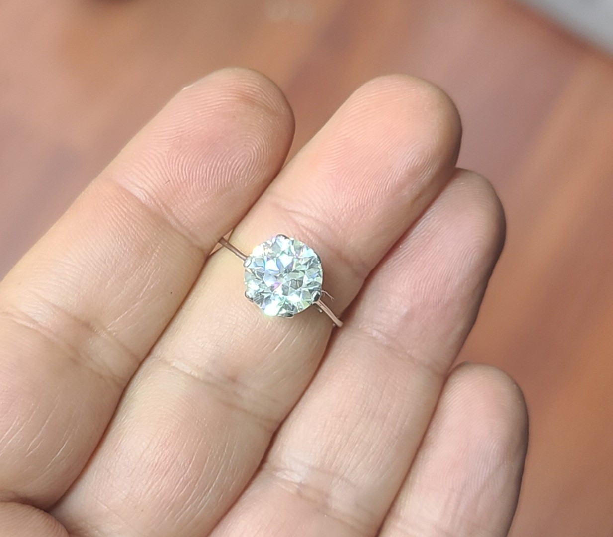 Vintage Platinum Engagement Ring 3.34CT. Natural Old Euro Cut Round Diamond