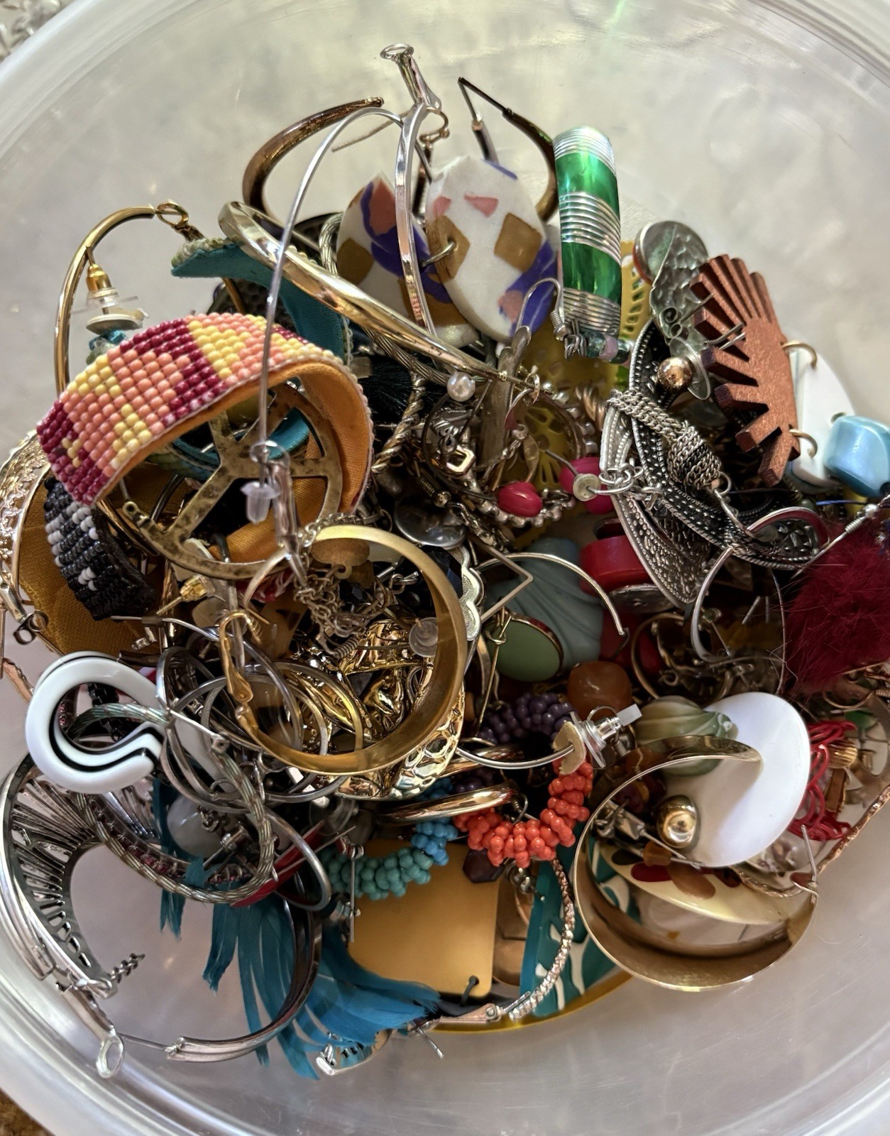 Over 1 Lb VTG to Now Single Earrings Craft Repurpose Pierce Mix Style Lot