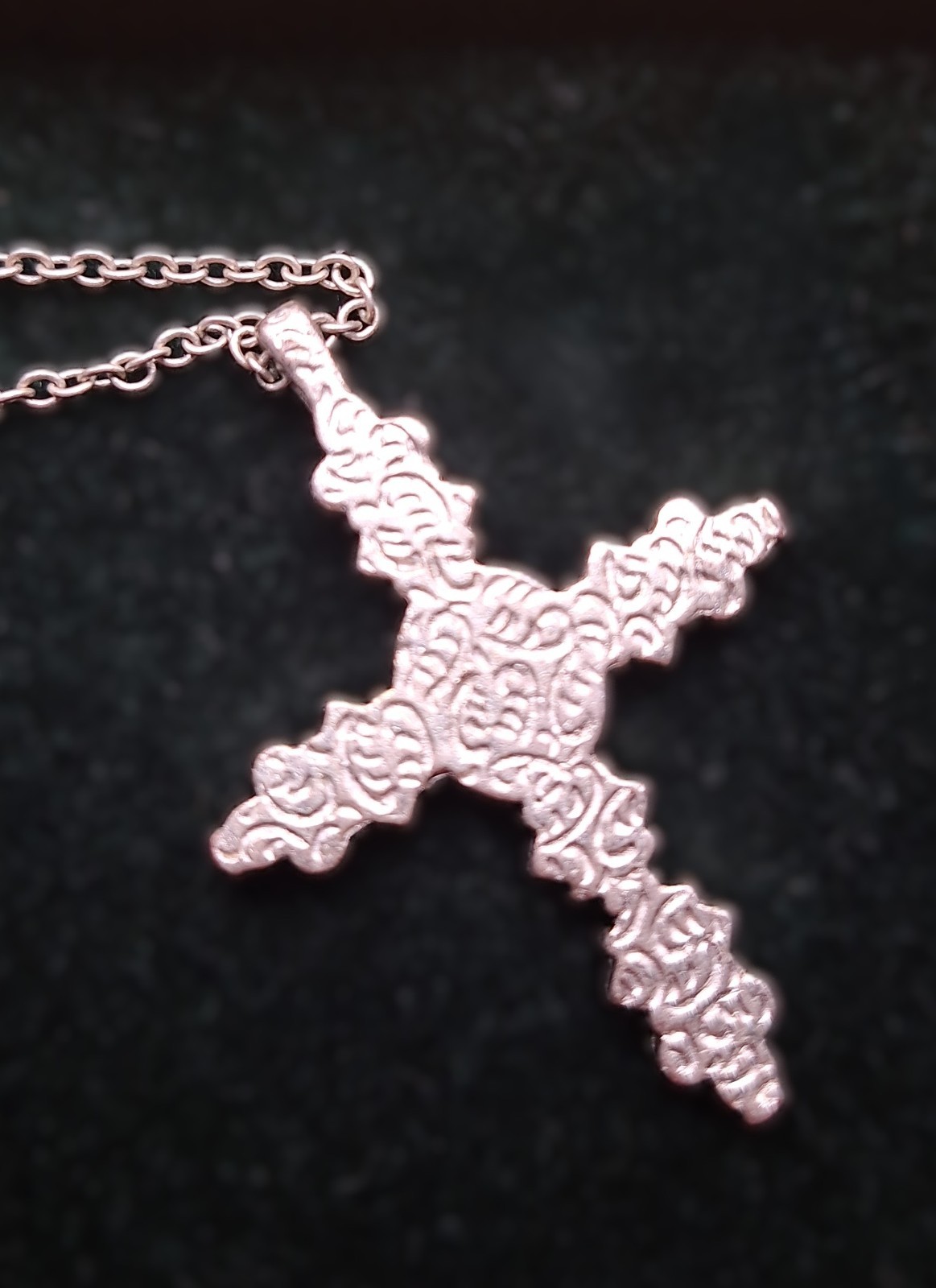 Vtg Premier Design Silver-tone Faux Citrine & Peridot Cross Pendant Necklace