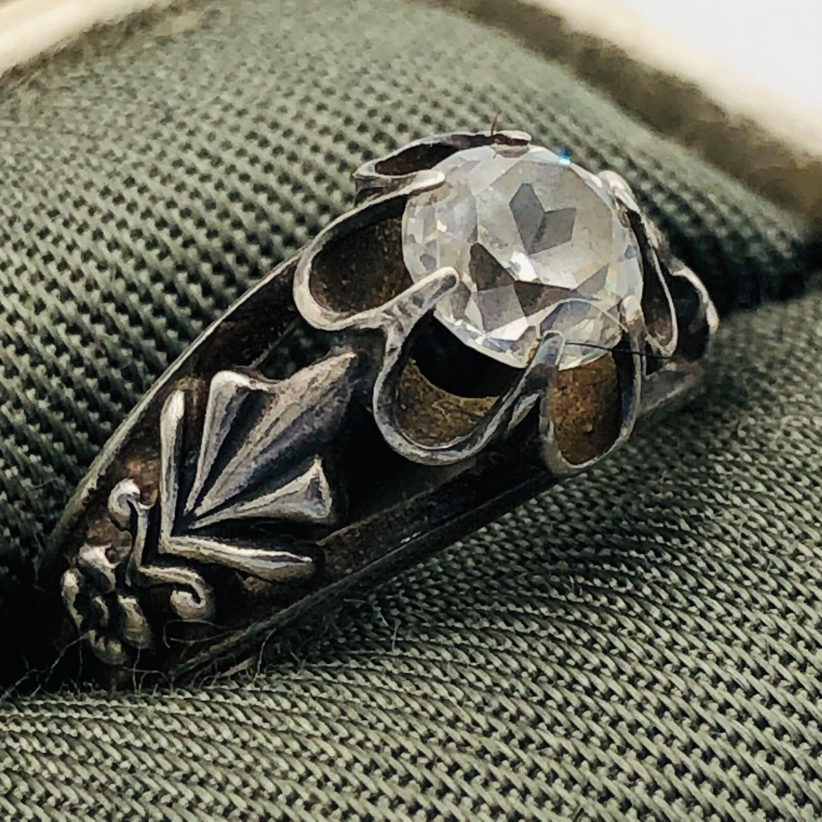 Soviet Engagement Ring Silver 875 Rock Crystal Size 5