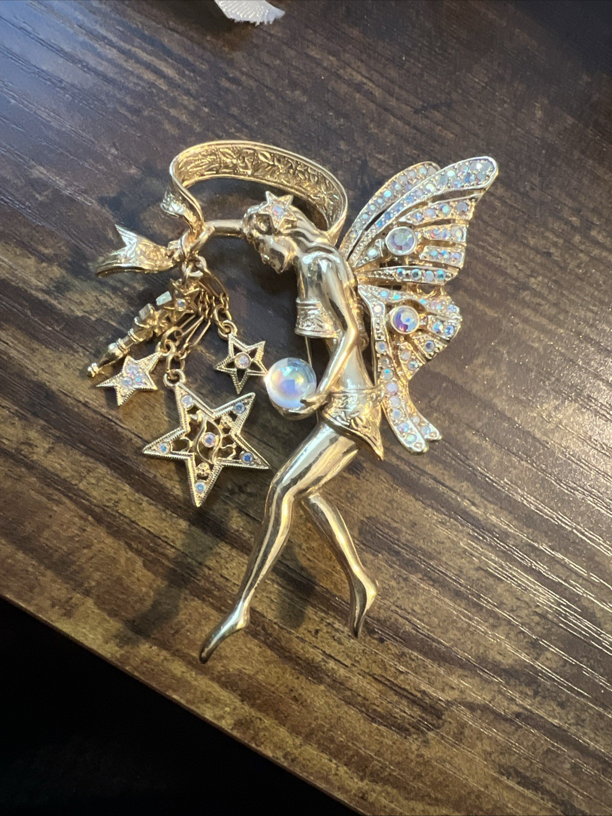 Kirk’s Folly Fairy Godmother Pin Gold Tone w/ AB Rhinestones Never Used