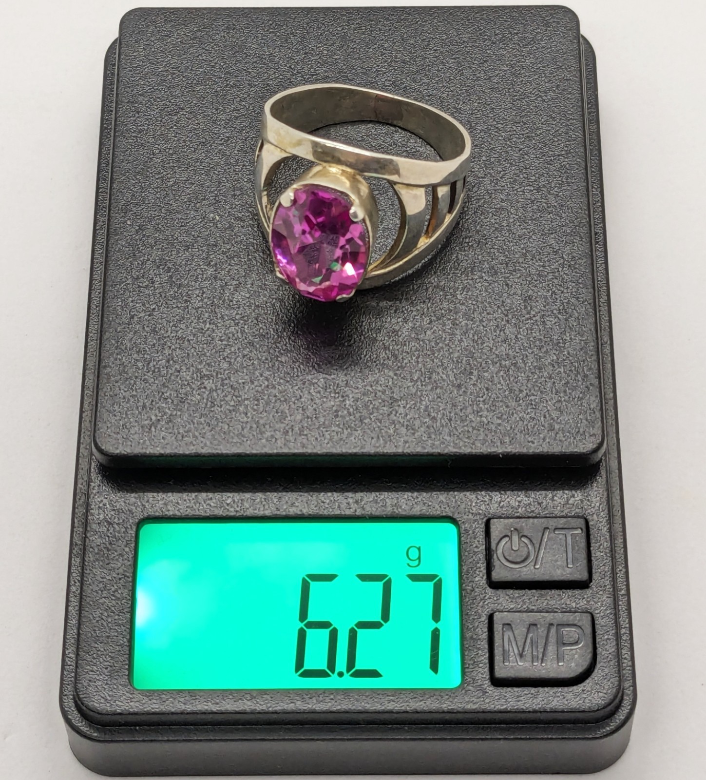 Vintage Luxury Soviet RING Silver⭐️875 with Big Bright Ruby -10.5US (20mm) | #77