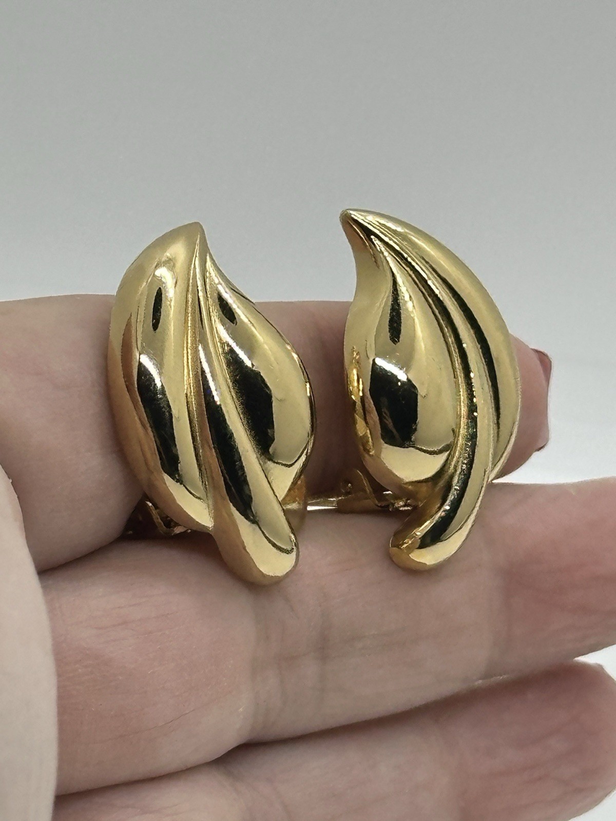 Vintage Christian Dior Leaf Earrings Clip On